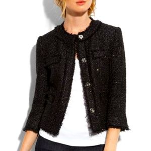 Michael Kors Black Sequin Boucle Blazer Jacket, plus size 14W
